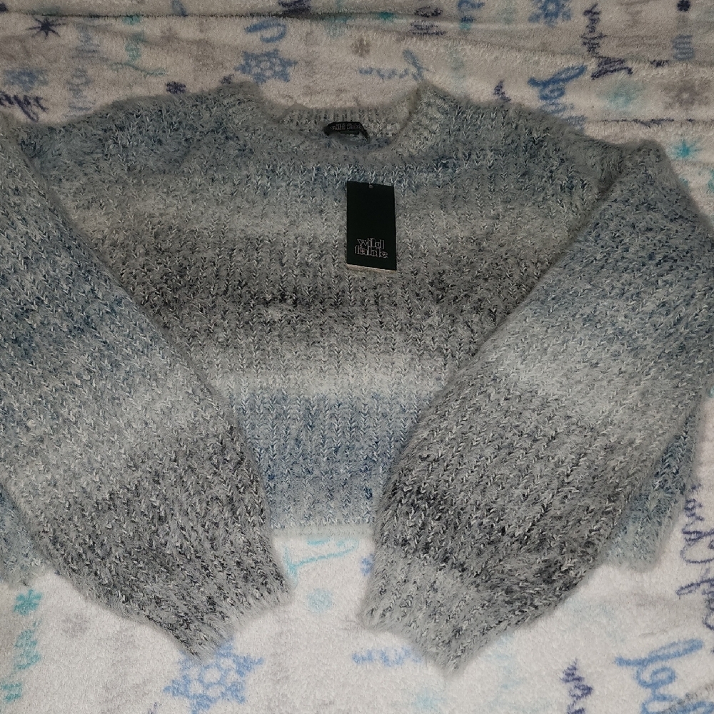 Wild Fable Fuzzy Knit Sweater - Blue Gray